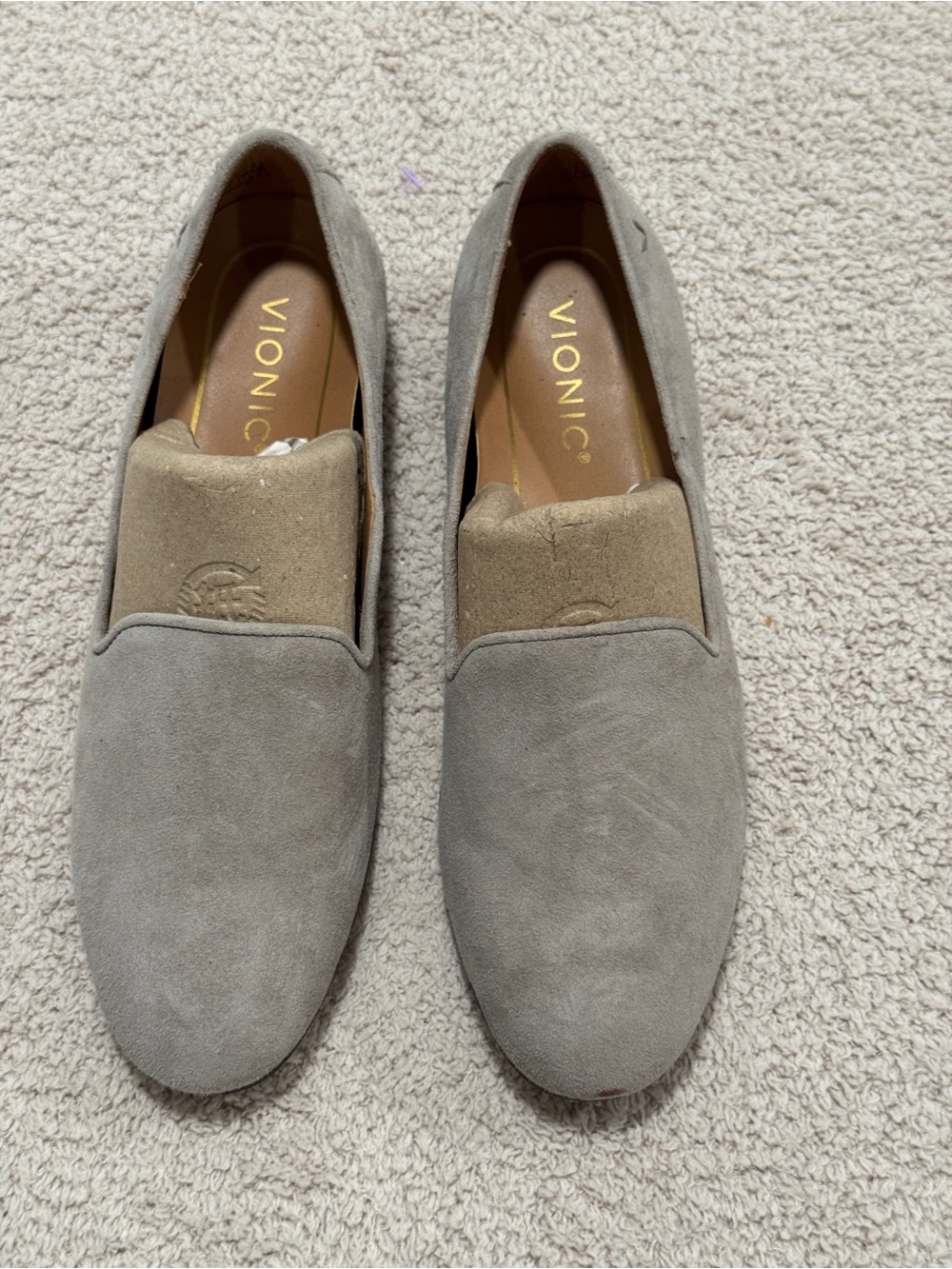 Vionic Willa Gray Suede Slip On Loafers Women’s 6 NWOB